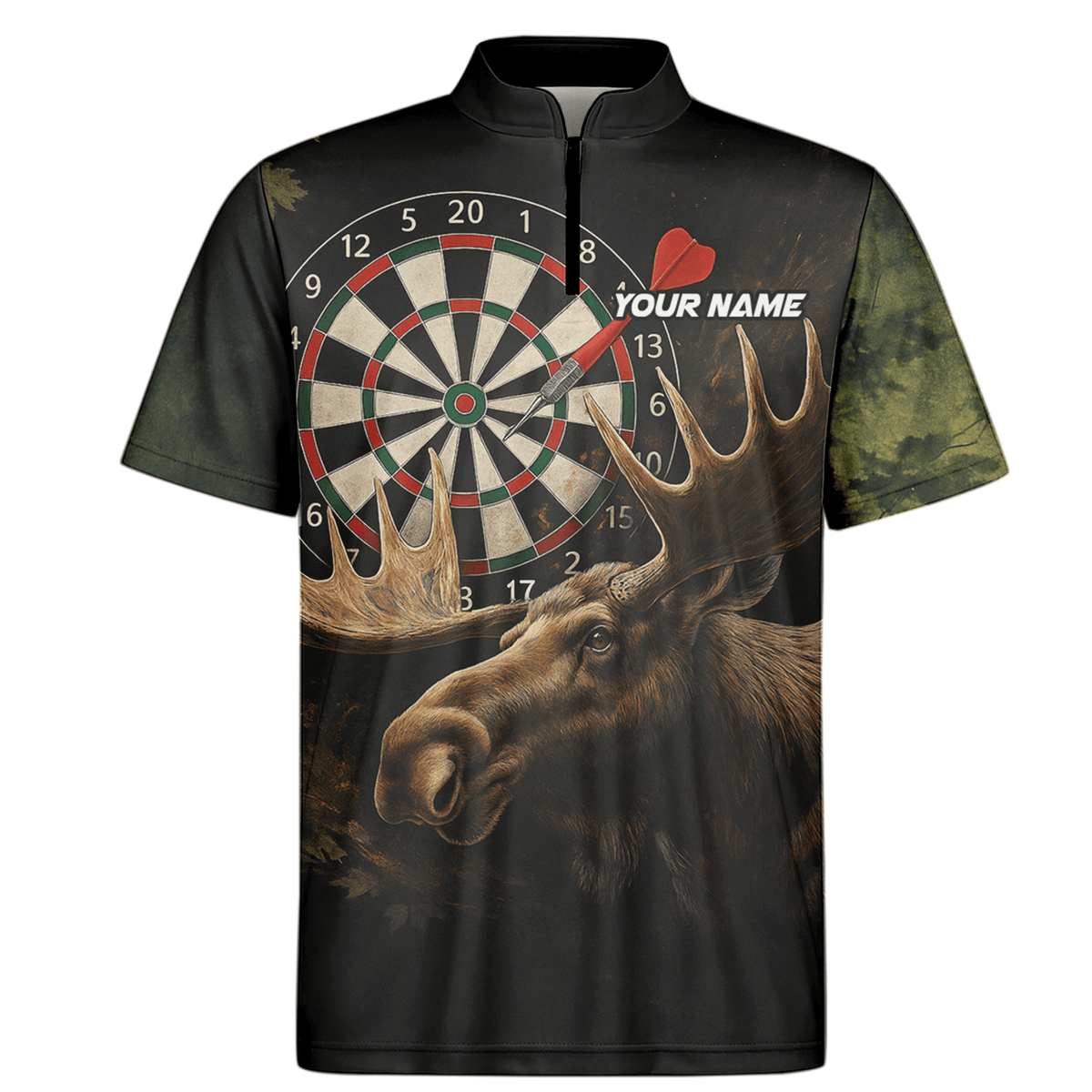 Personalized Moose Hunter Darts Polo Shirt Black Green For Men J8357 additional image 6