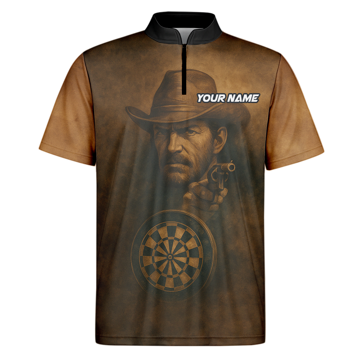 Personalized Cowboy Western Saloon Darts Polo Shirt Brown Black additional image 6