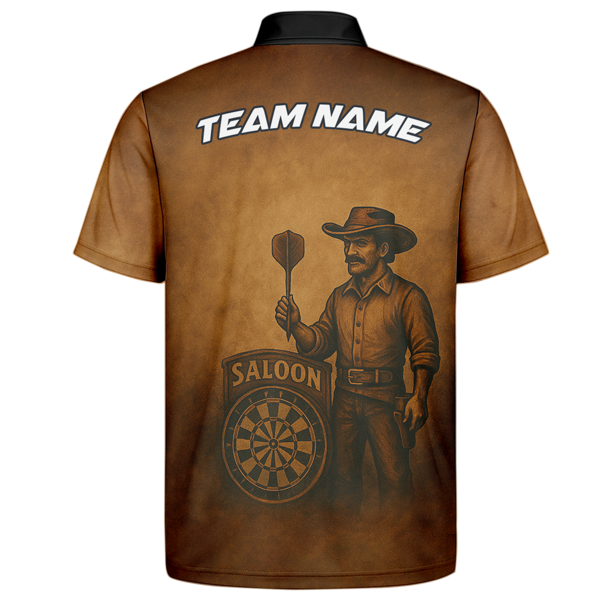 Personalized Cowboy Western Saloon Darts Polo Shirt Brown Black additional image 7