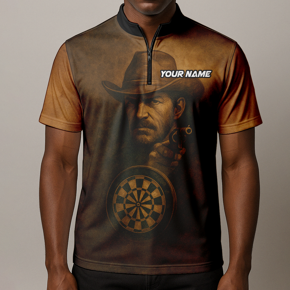 Personalized Cowboy Western Saloon Darts Polo Shirt Brown Black additional image 8