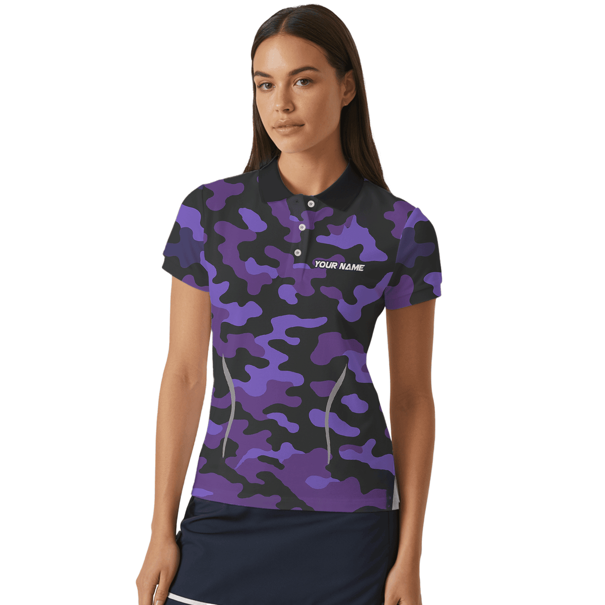 Personalized Purple Black Camo Dart Jersey Skull Dartboard For Women W1705 additional image 4
