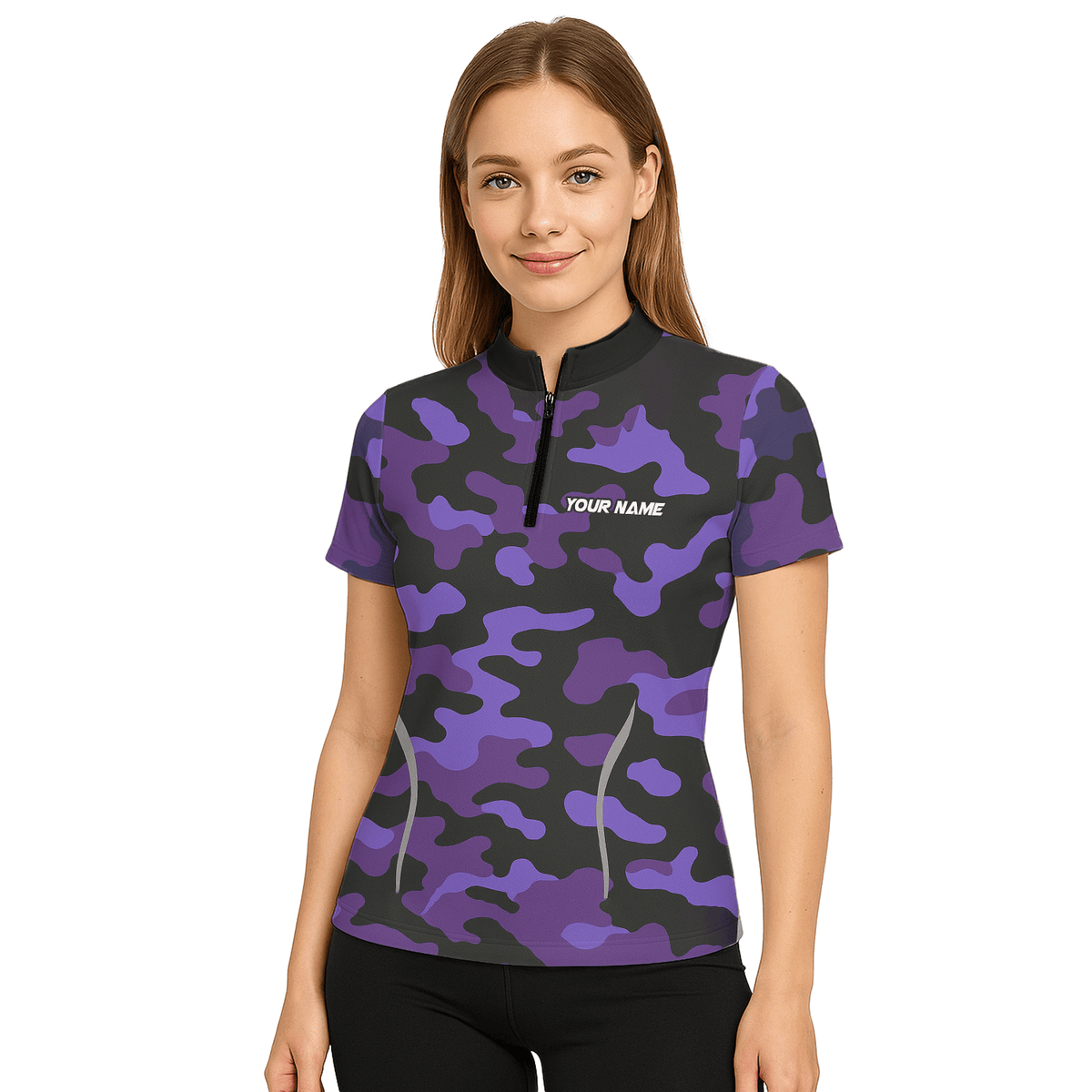 Personalized Purple Black Camo Dart Jersey Skull Dartboard For Women W1705 additional image 5