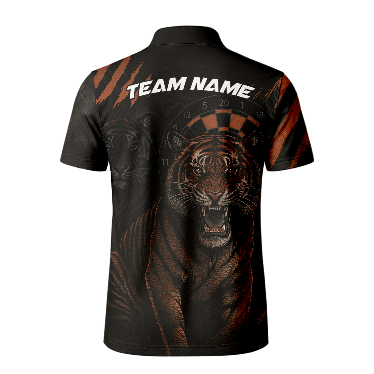 Personalized Roaring Tiger Dart Polo Black Orange For Men M0703 additional image 3