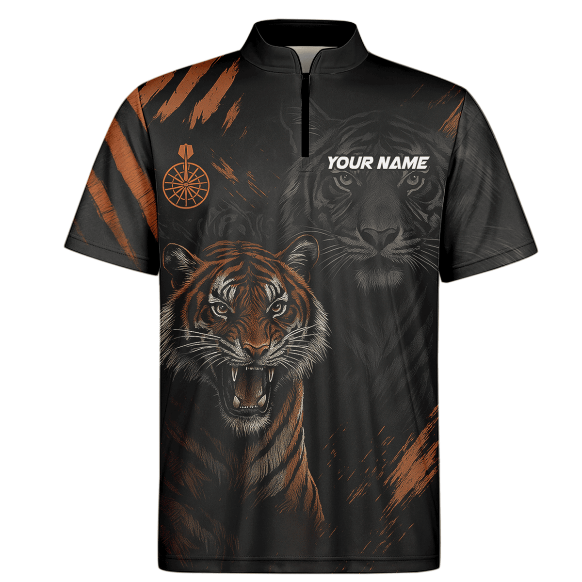 Personalized Roaring Tiger Dart Polo Black Orange For Men M0703 additional image 6