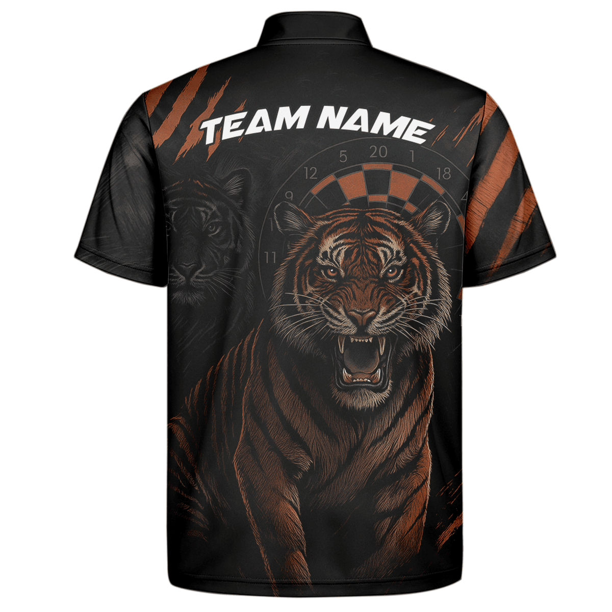 Personalized Roaring Tiger Dart Polo Black Orange For Men M0703 additional image 7
