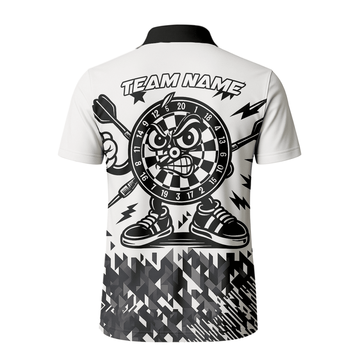 Personalized Angry Dartboard Mascot Dart Polo Shirt White Black For Men G3683 additional image 3