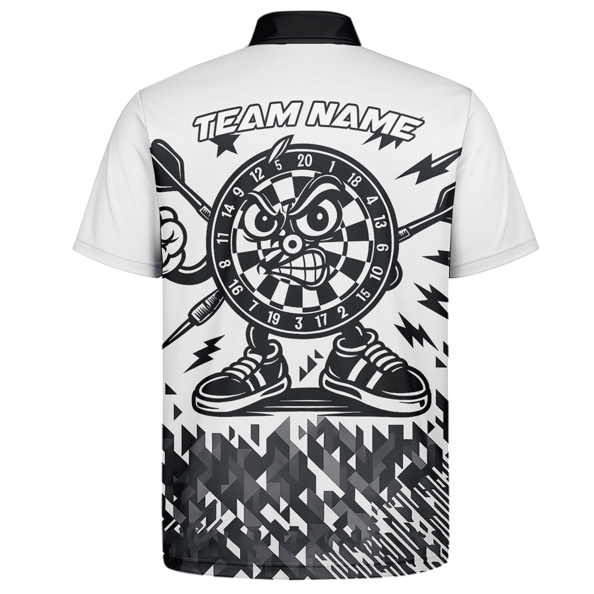Personalized Angry Dartboard Mascot Dart Polo Shirt White Black For Men G3683 additional image 7