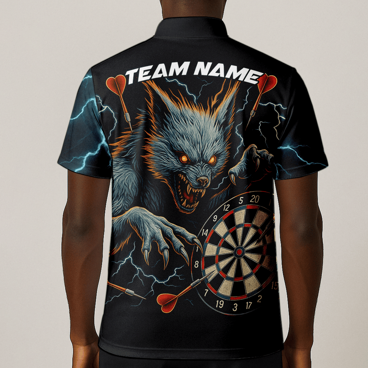 Personalized Werewolf Storm Darts Polo Shirt Black For Men T7670 additional image 1