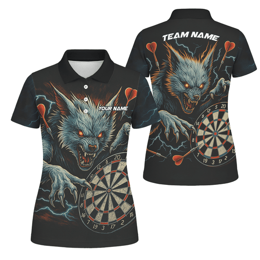 Personalized Werewolf Storm Darts Polo Shirt Black For Women T7670 main image - polo No