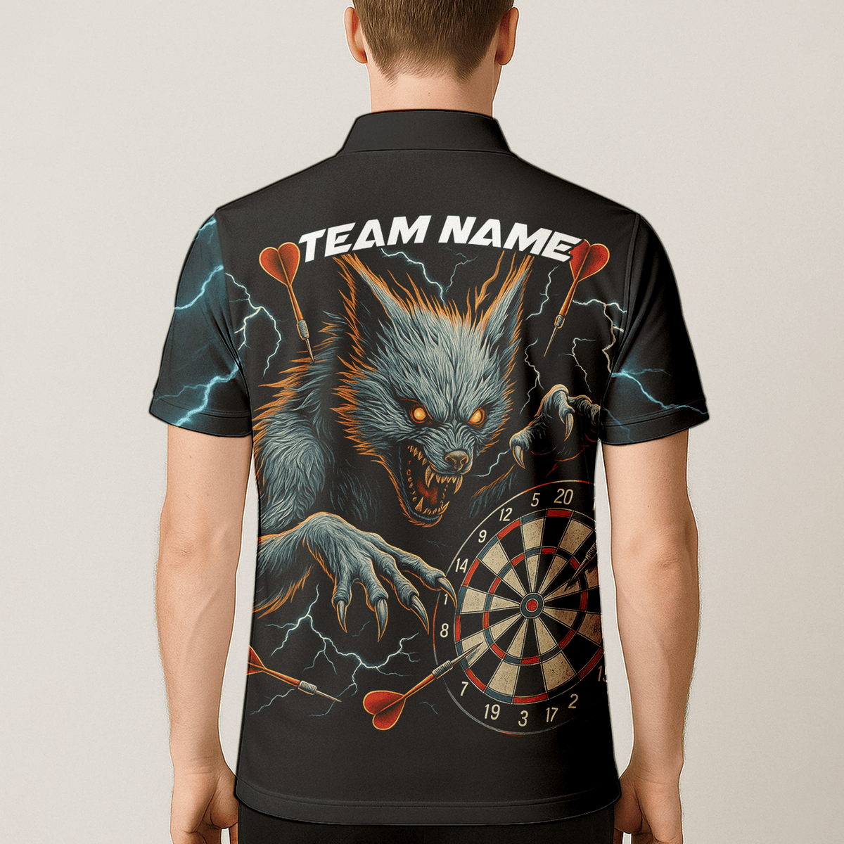 Personalized Werewolf Storm Darts Polo Shirt Black For Men T7670 additional image 5