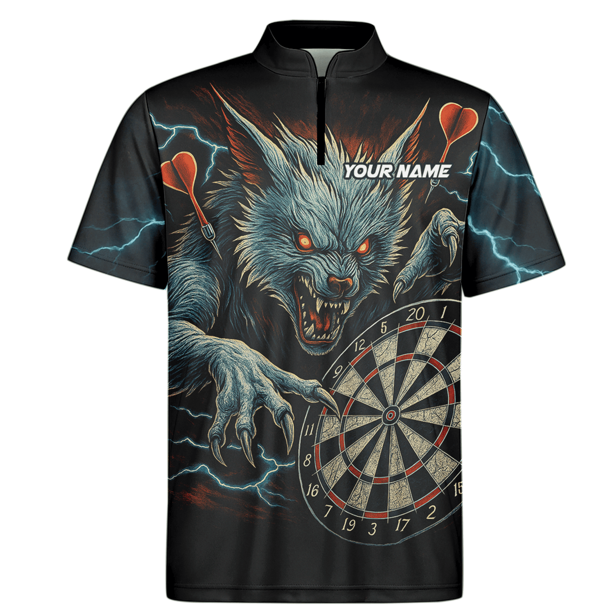 Personalized Werewolf Storm Darts Polo Shirt Black For Men T7670 additional image 6