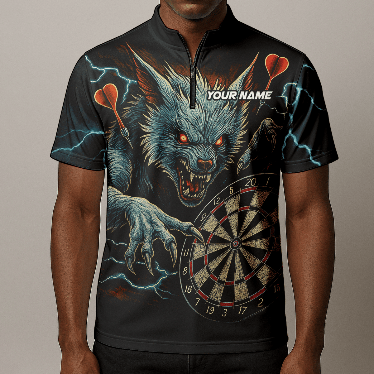 Personalized Werewolf Storm Darts Polo Shirt Black For Men T7670 additional image 8