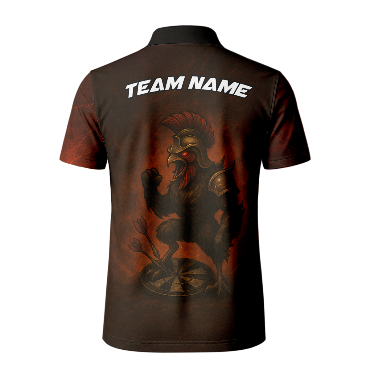 Custom Spartan Rooster Dart Polo Shirt Red Brown additional image 3