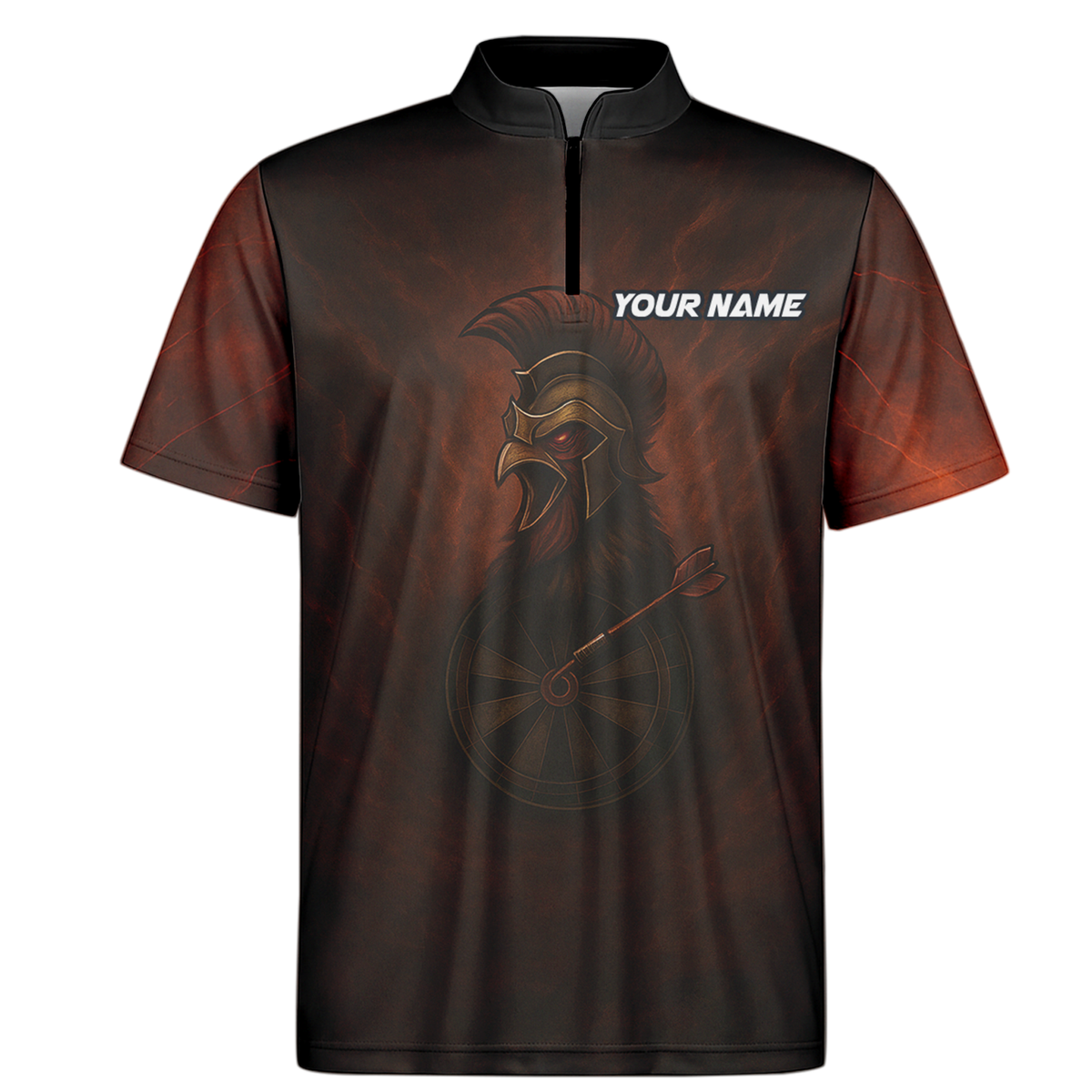 Custom Spartan Rooster Dart Polo Shirt Red Brown additional image 6