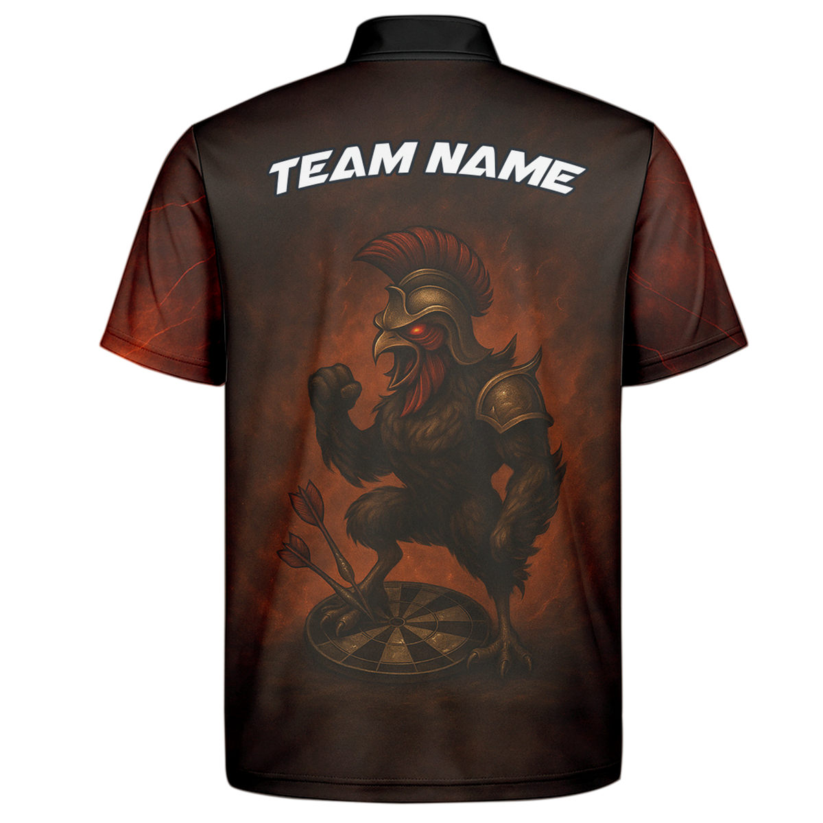 Custom Spartan Rooster Dart Polo Shirt Red Brown additional image 7