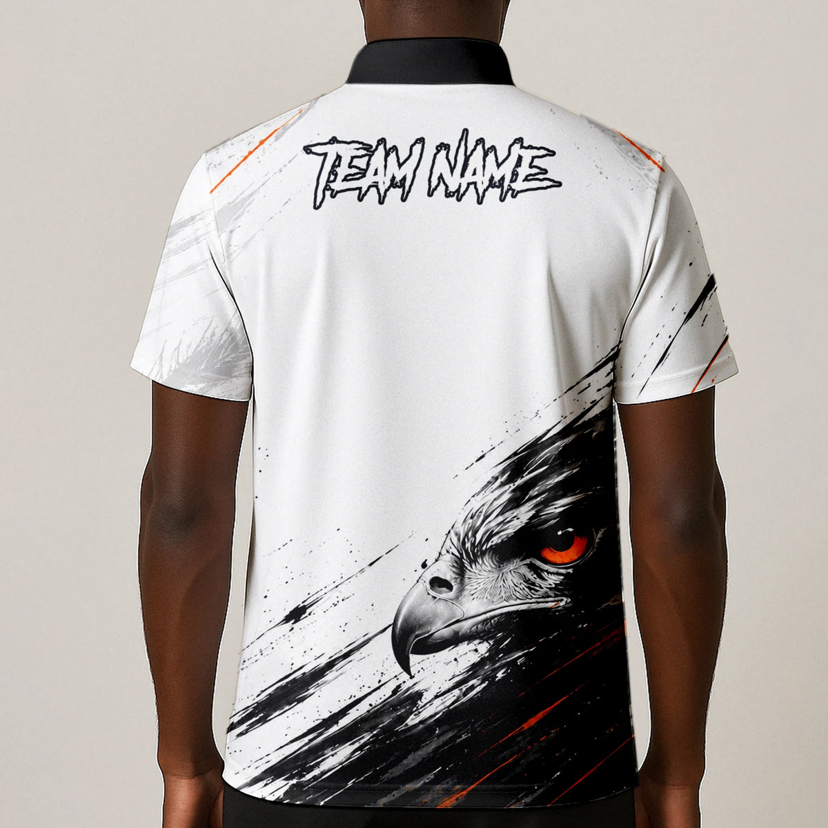 Personalised White Black Orange Eagle Darts Shirt For Men V695