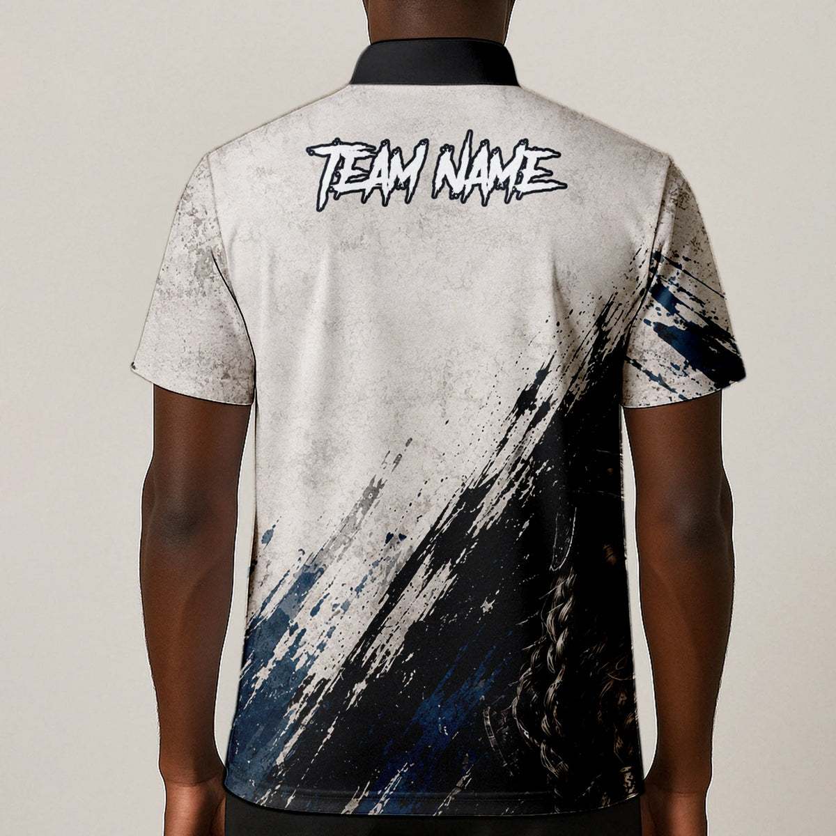 Personalised White Black Blue Viking Darts Shirt For Men U843