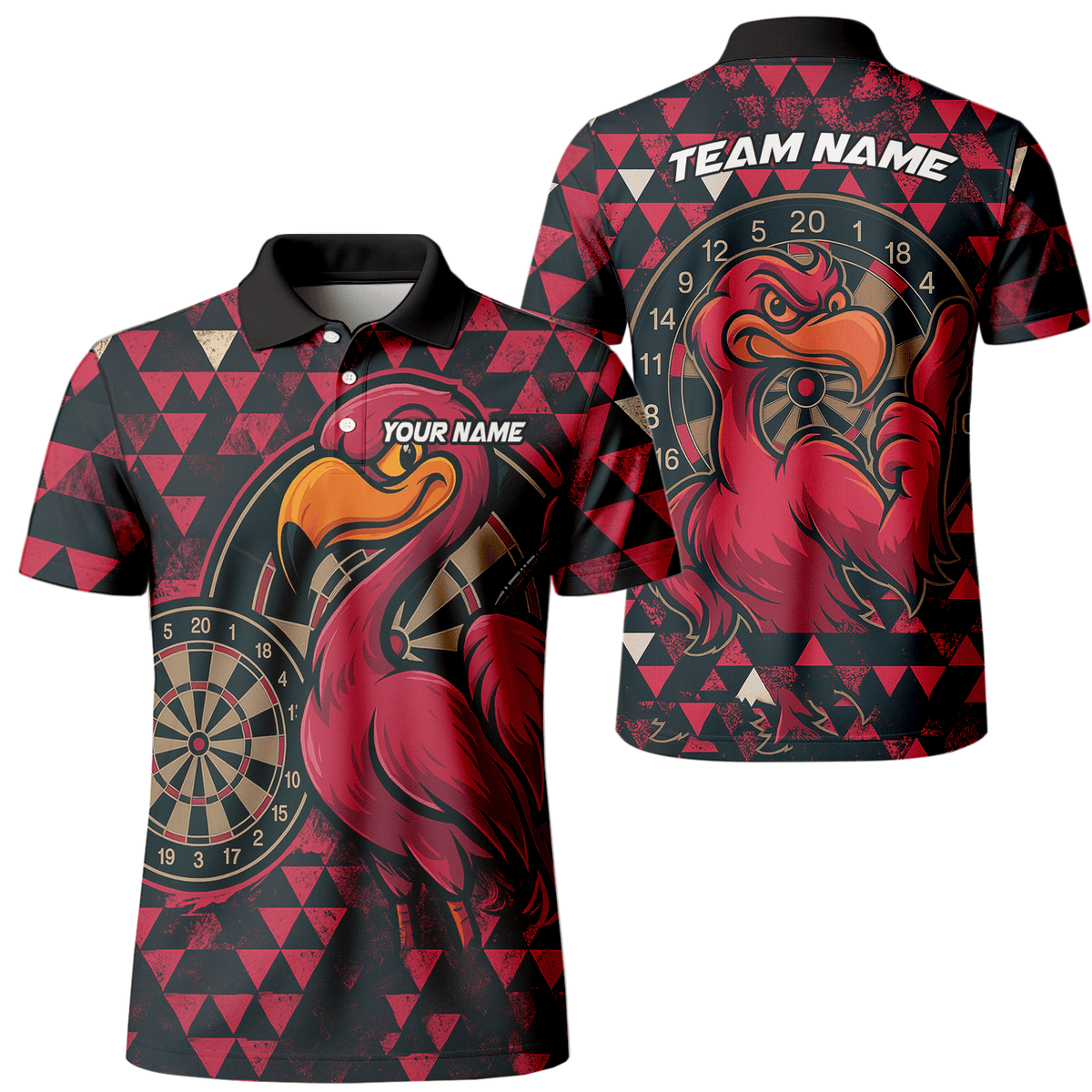 Personalized Red Eagle Dart Polo Shirt Black For Men C2269 main image - polo No