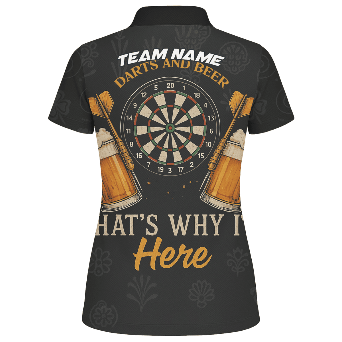 Custom Dart Polo Shirt Grim Reaper Beer Skull Black Orange For Women Y5103 additional image 2