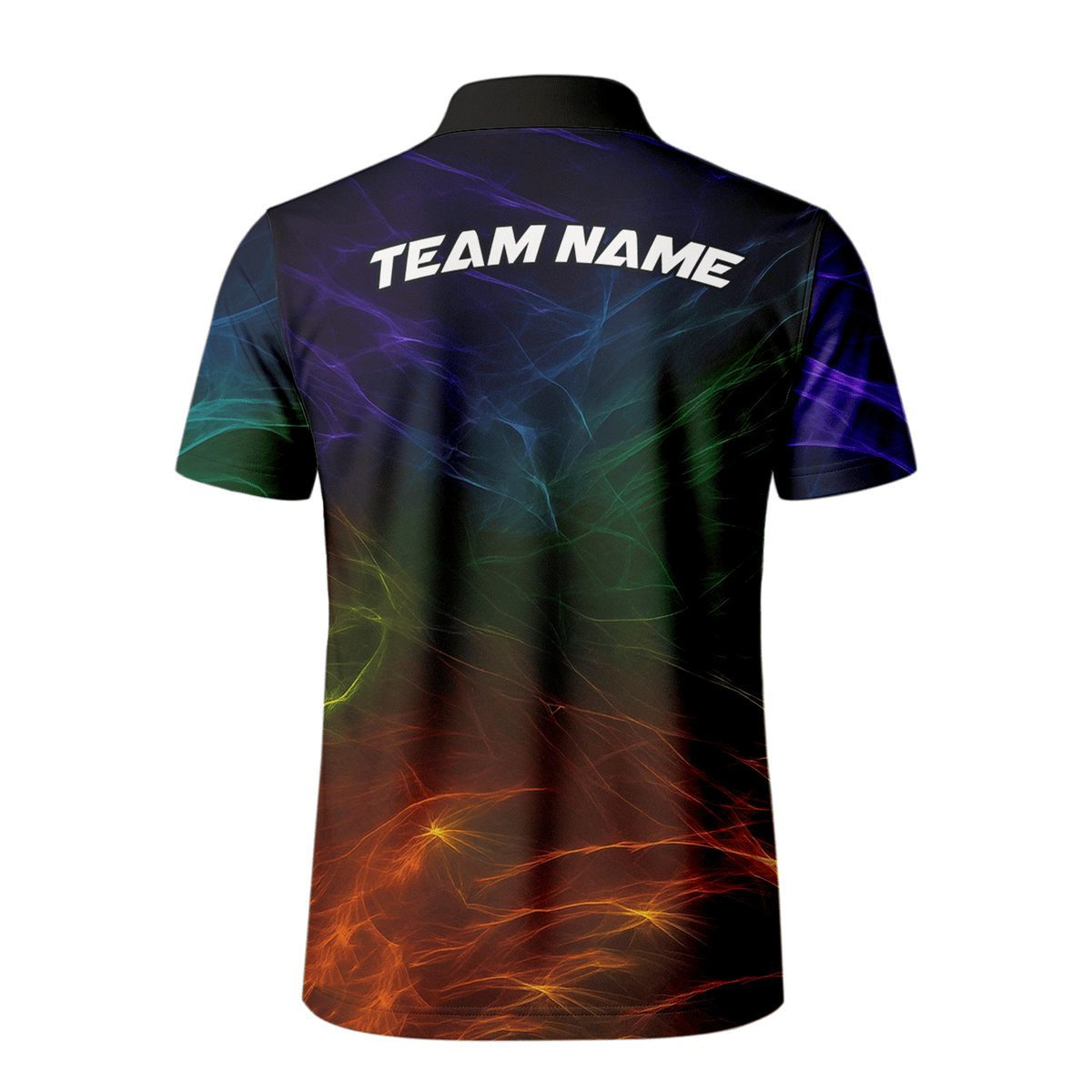 Personalized Rainbow Fire Dart Polo Shirt Black For Men F1678 additional image 3