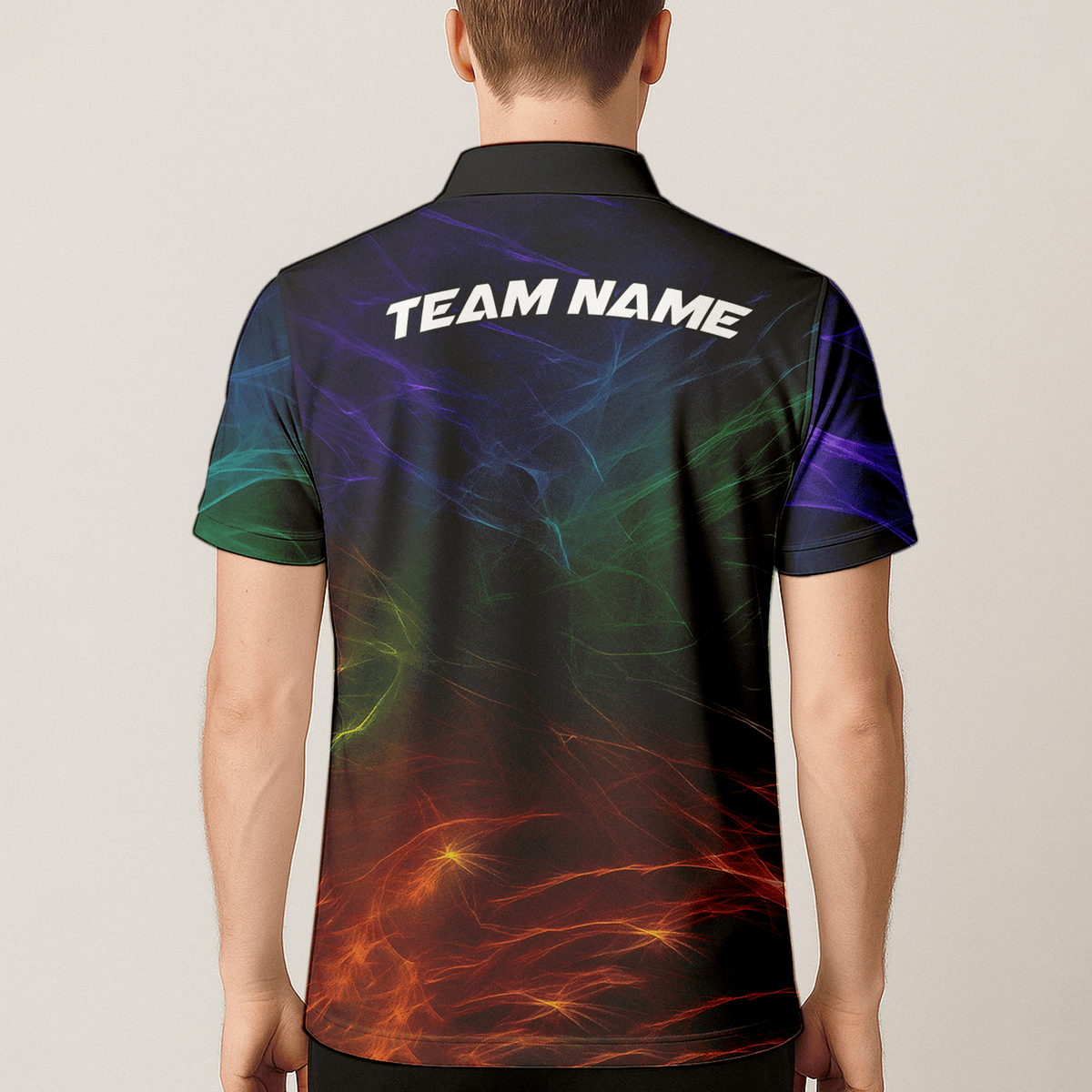 Personalized Rainbow Fire Dart Polo Shirt Black For Men F1678 additional image 5