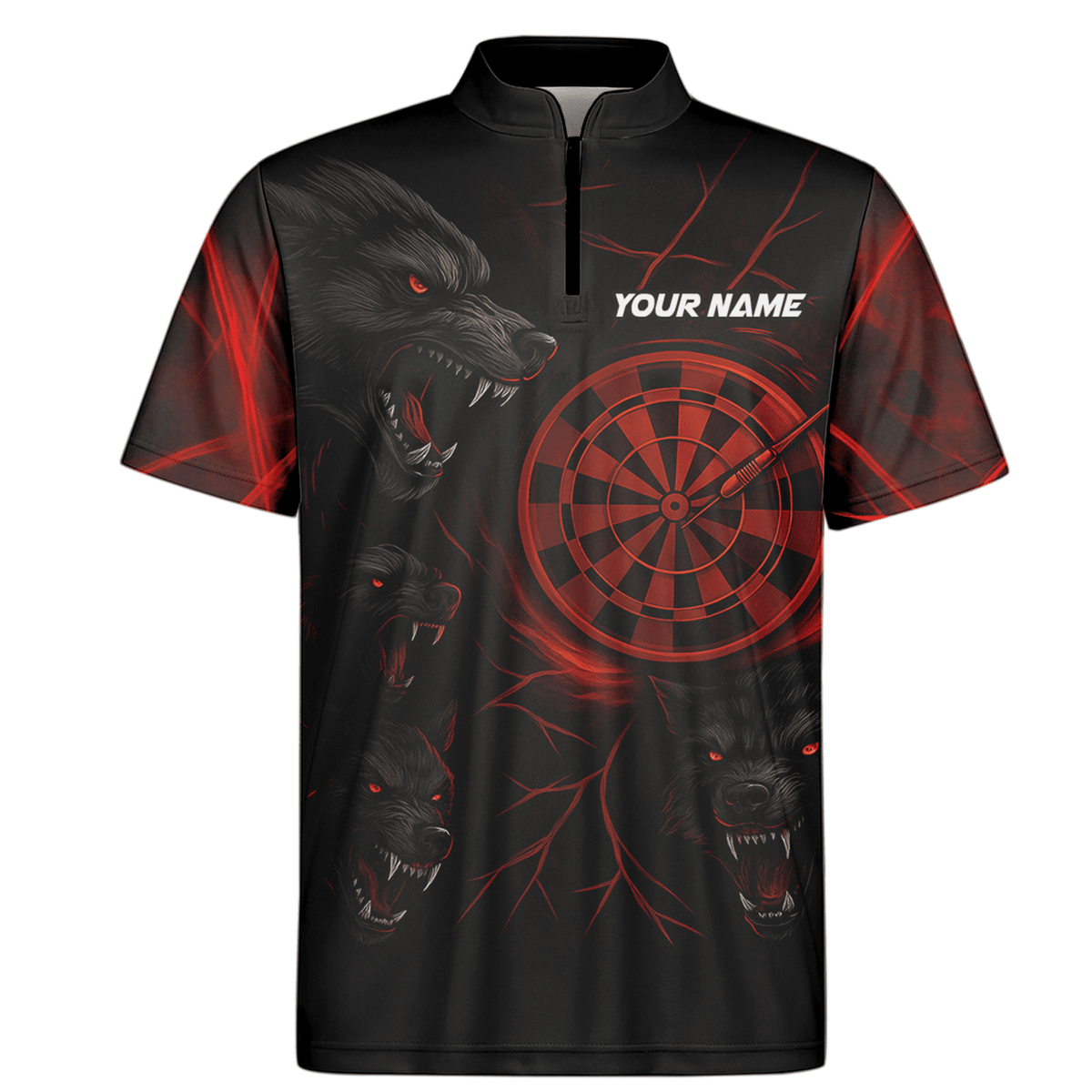 Personalized Black Red Wolf Darts Polo Shirt For Men W3505 additional image 6