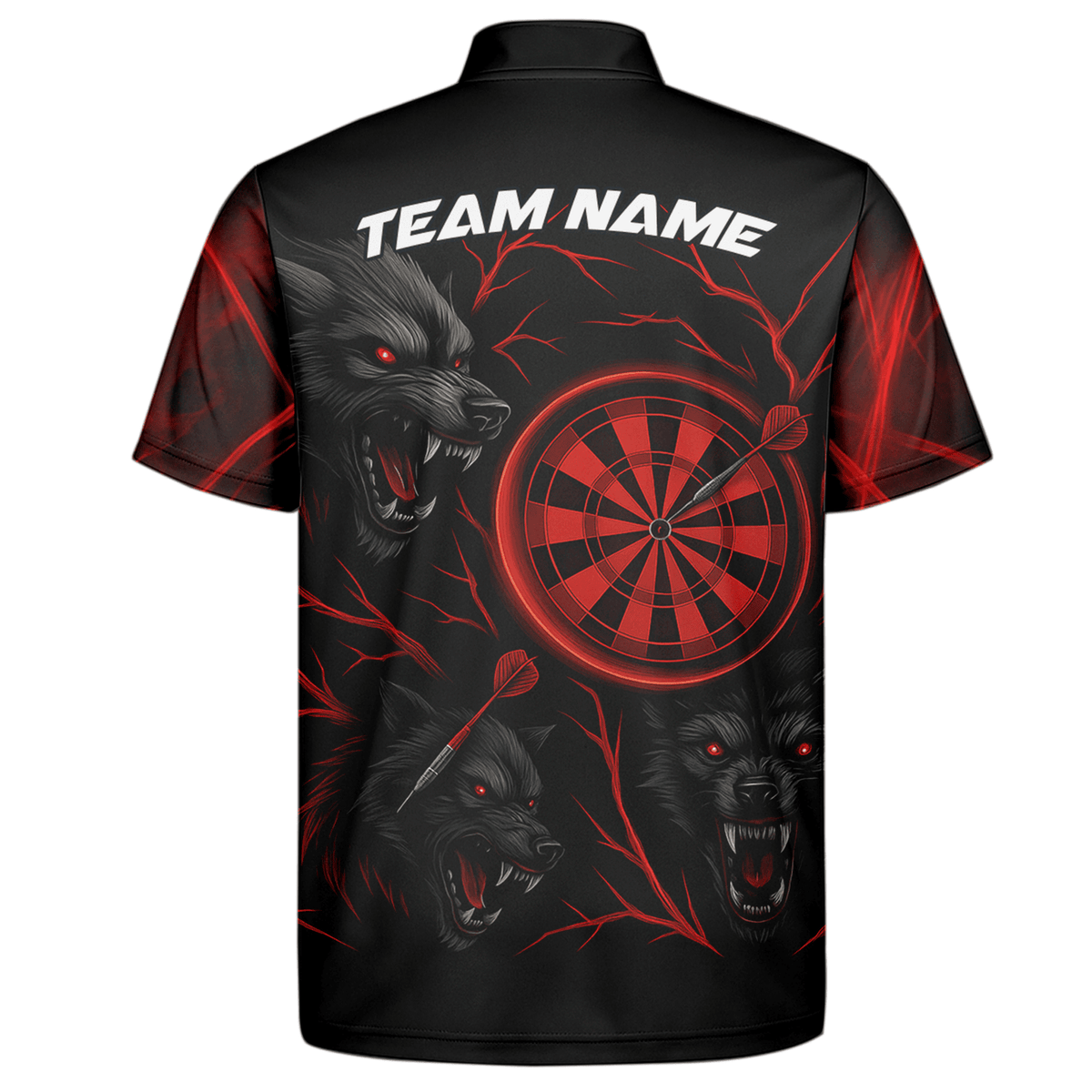 Personalized Black Red Wolf Darts Polo Shirt For Men W3505 additional image 7