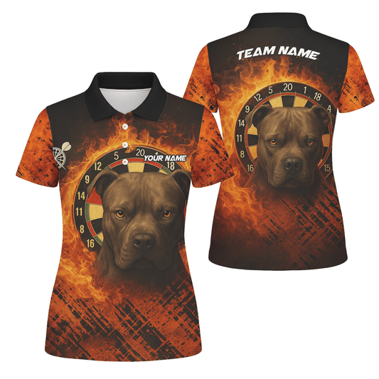 Personalized Fire Dog Dart Polo Shirt Black Orange For Women X5692 main image - polo No