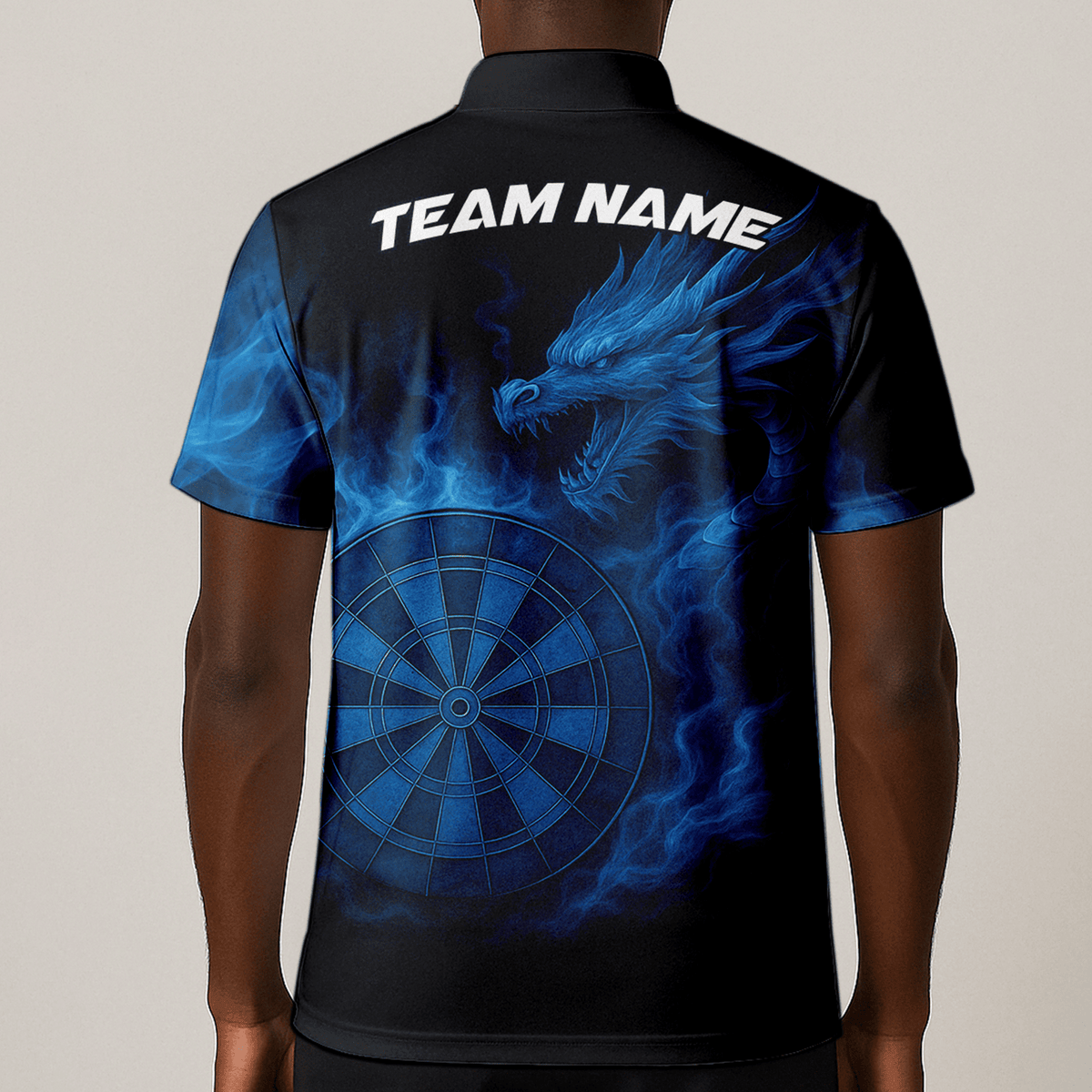 Personalized Blue Dragon Flame Dart Shirt Black For Men U7656 additional image 1