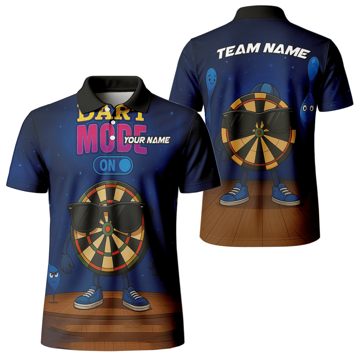 Personalized Dart Mode On Funny Dartboard Polo Shirt Navy Blue For Men G6020 main image - polo No
