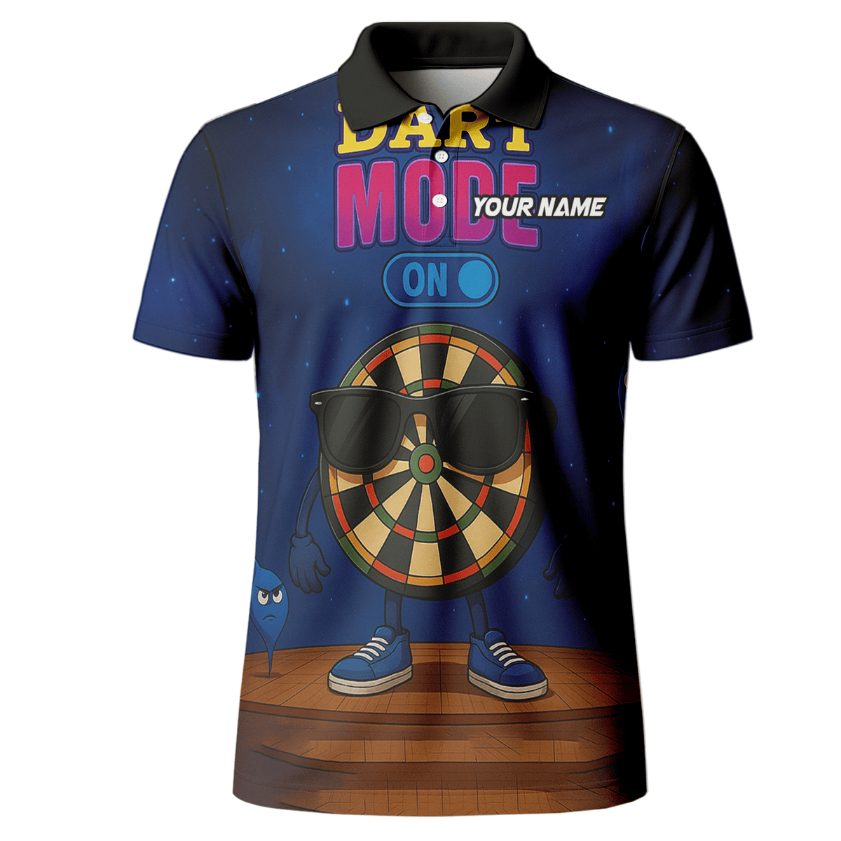 Personalized Dart Mode On Funny Dartboard Polo Shirt Navy Blue For Men G6020 additional image 2