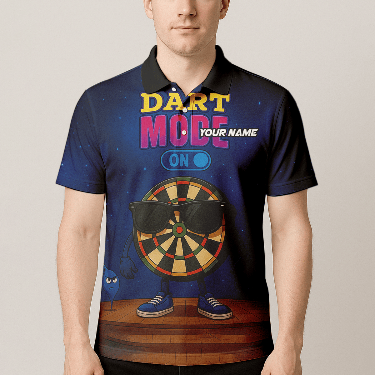 Personalized Dart Mode On Funny Dartboard Polo Shirt Navy Blue For Men G6020 additional image 4