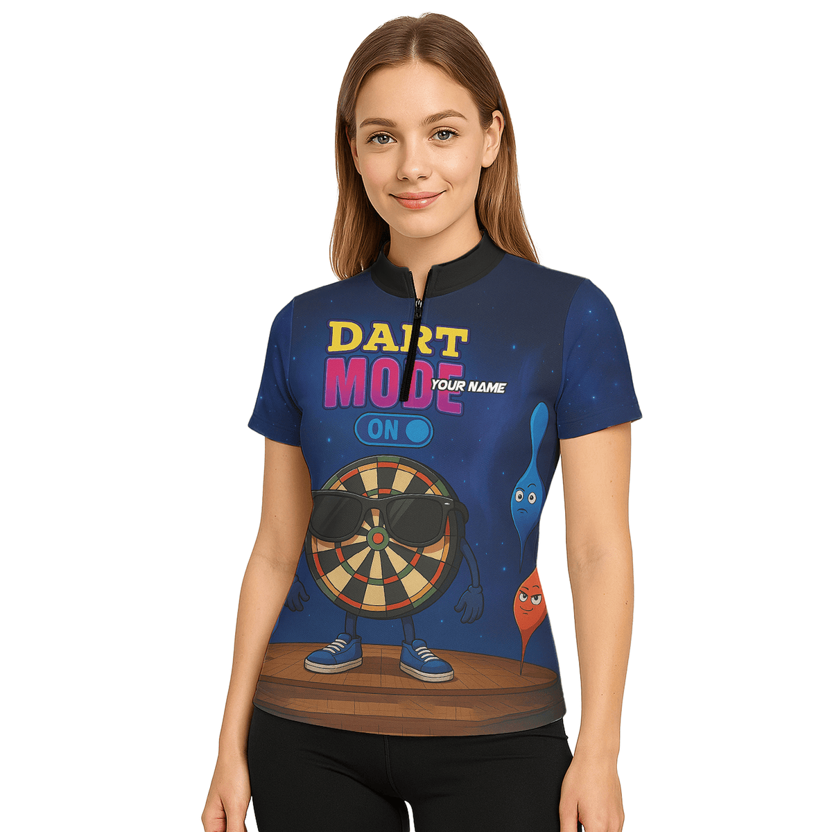 Personalized Dart Mode On Funny Dartboard Polo Shirt Navy Blue For Women G6020 additional image 5