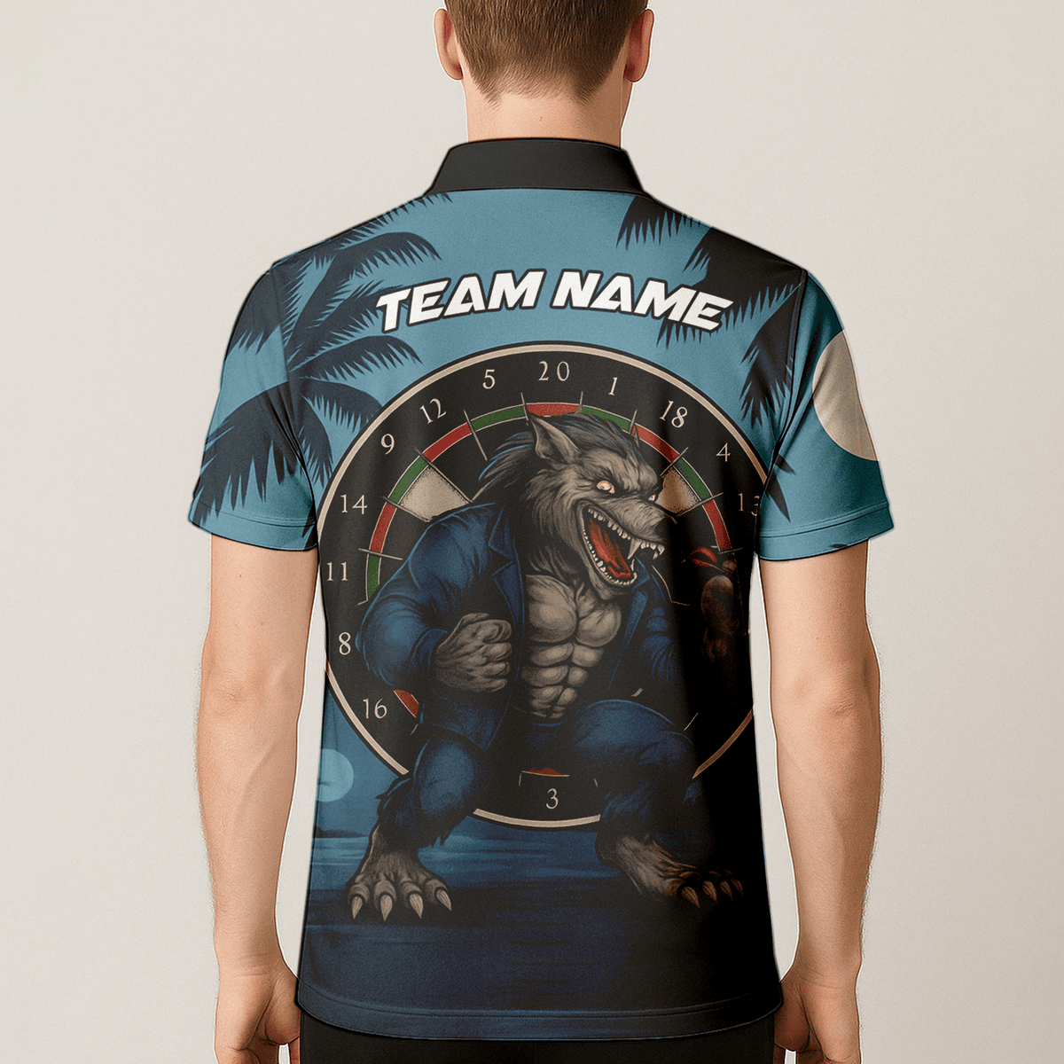 Personalized Werewolf Dart Polo Shirt Blue Tropical Night For Men O7902 additional image 5