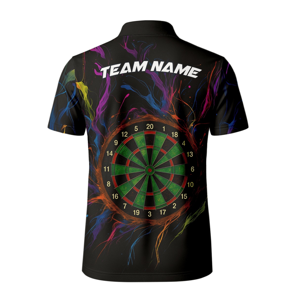 Personalized Black Rainbow Paint Splash Dart Polo Shirt For Men E9663 additional image 3