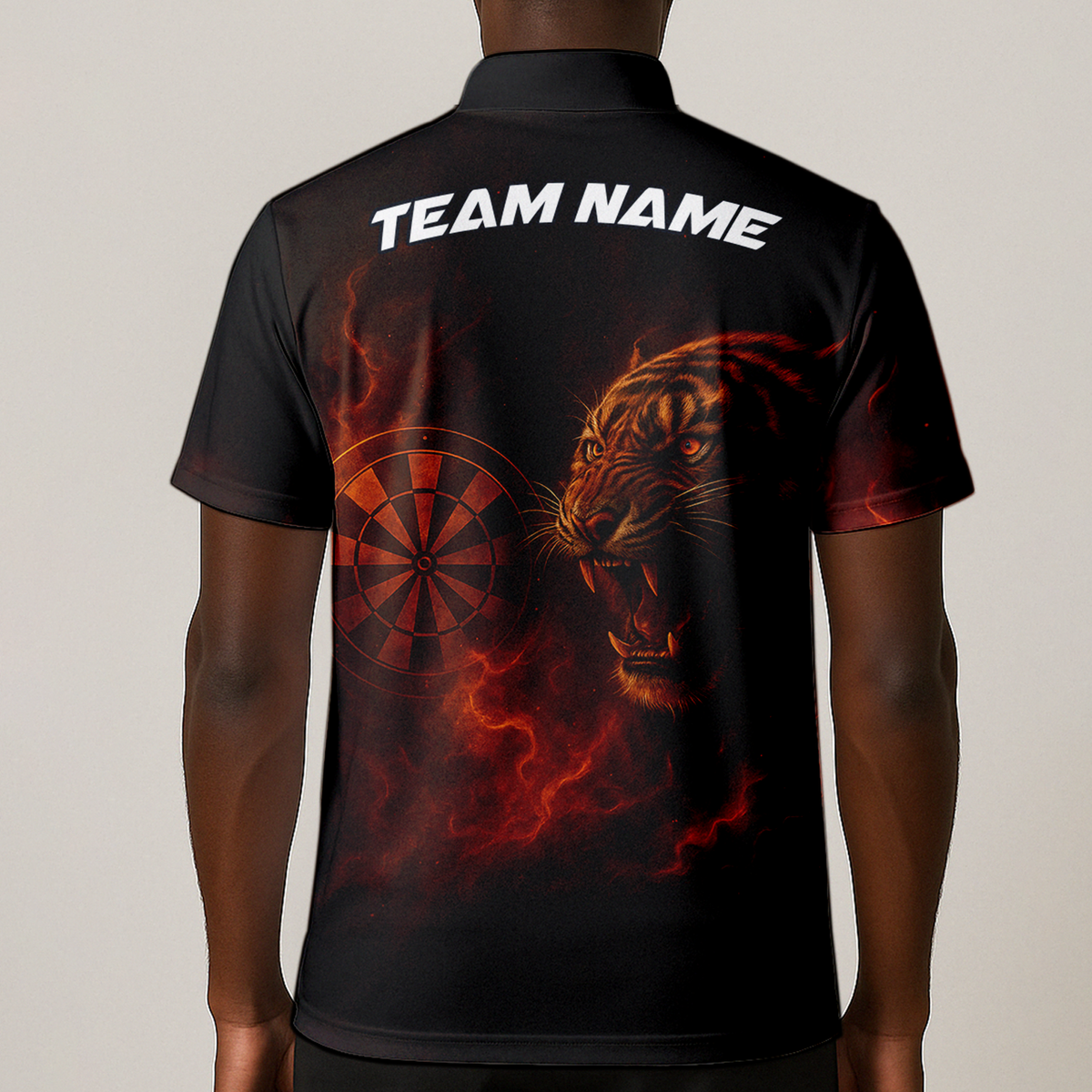 Personalized Fire Tiger Dart Jersey Custom Name Team Black additional image 1