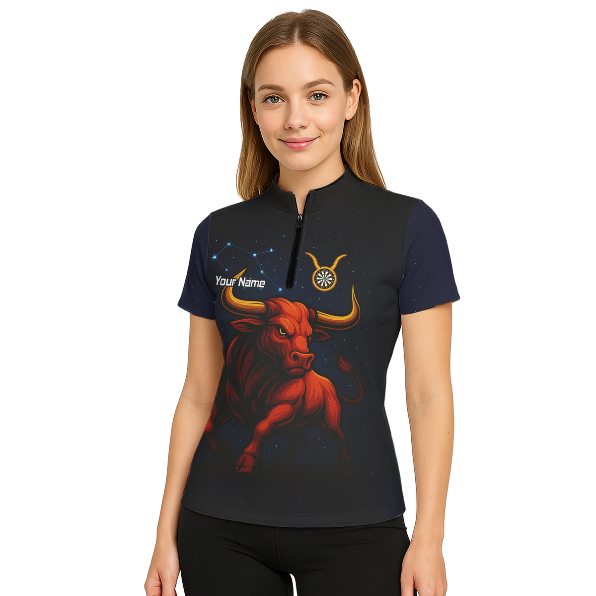 Personalised Taurus Bull Darts Polo Shirt Black Red Gold For Men M5020 additional image 5