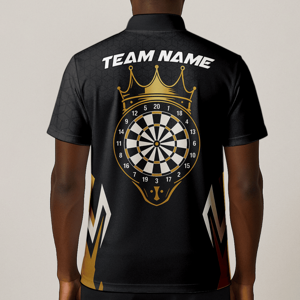 Personalized Black Gold Crown Dartboard Darts Polo Shirt For Men Z2886 additional image 1