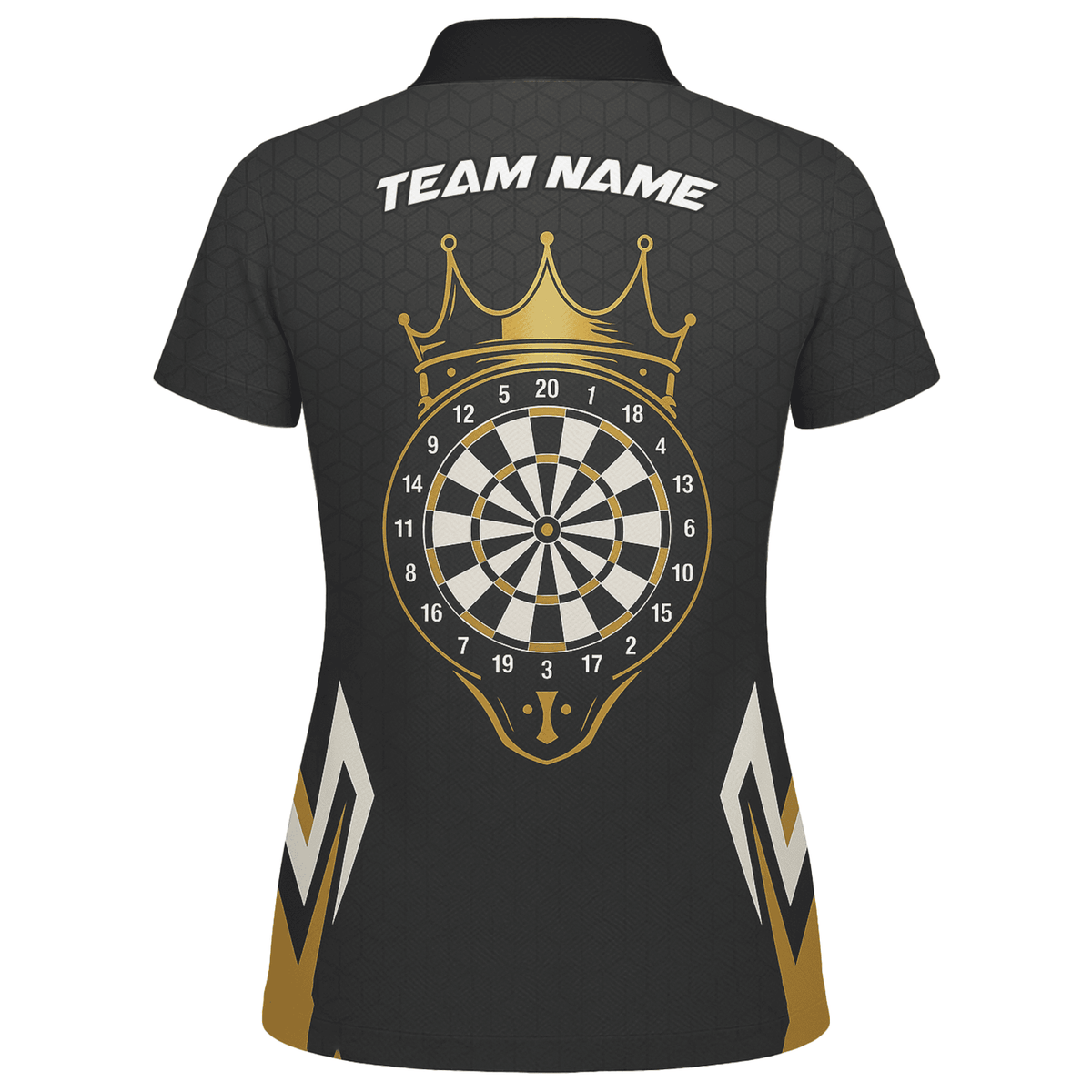 Personalized Black Gold Crown Dartboard Darts Polo Shirt For Women Z2886 additional image 2