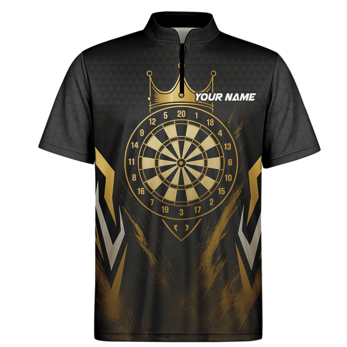 Personalized Black Gold Crown Dartboard Darts Polo Shirt For Men Z2886 additional image 6