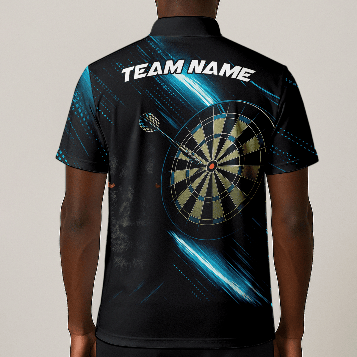Personalized Black Panther Red Eye Dart Polo Shirt Blue Light Design For Men V5884 additional image 1
