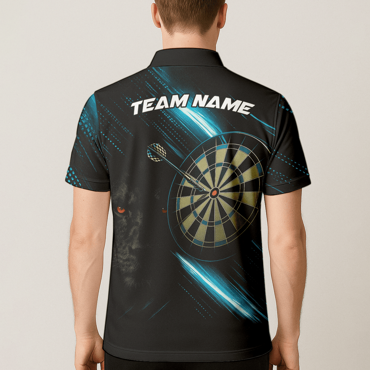Personalized Black Panther Red Eye Dart Polo Shirt Blue Light Design For Men V5884 additional image 5