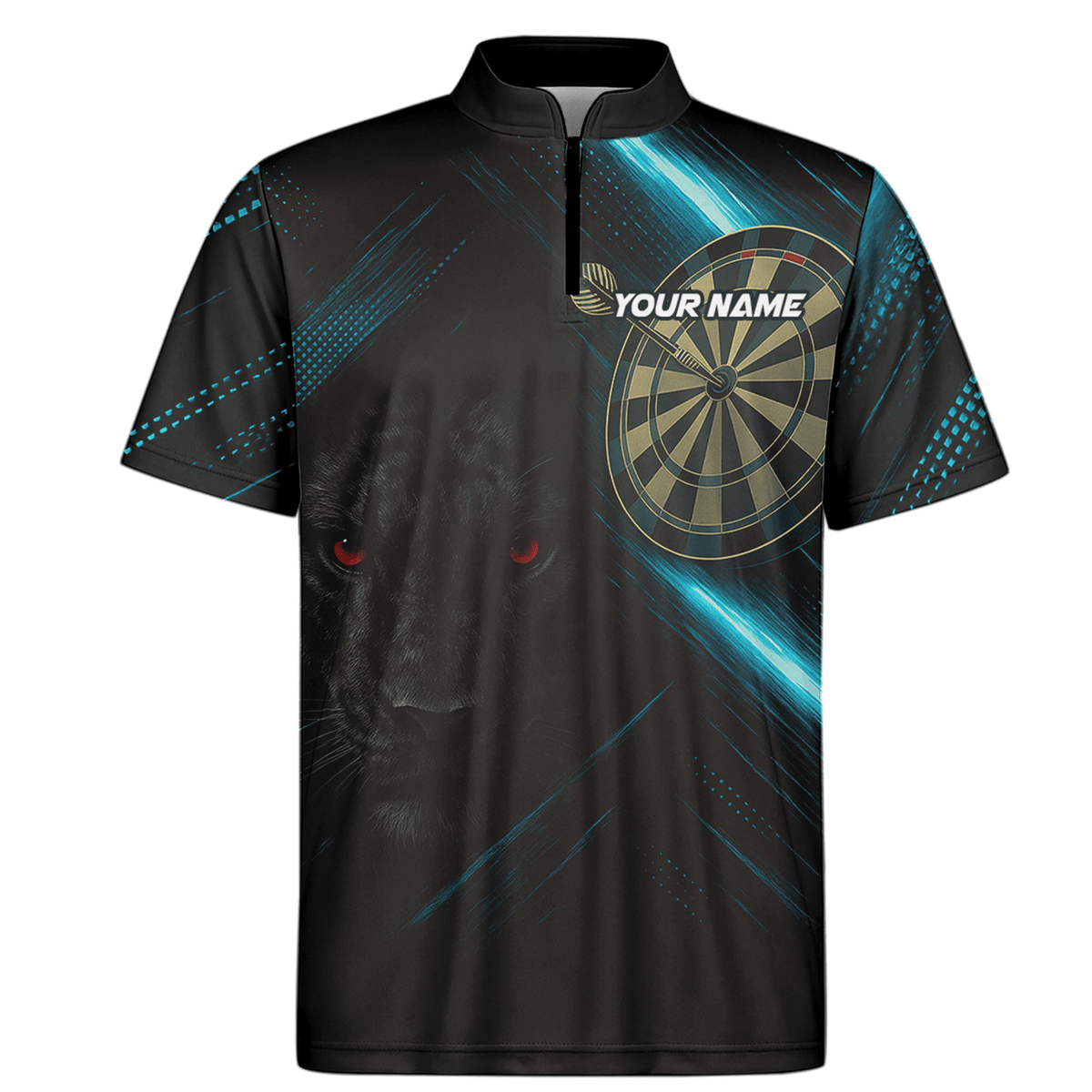 Personalized Black Panther Red Eye Dart Polo Shirt Blue Light Design For Men V5884 additional image 6