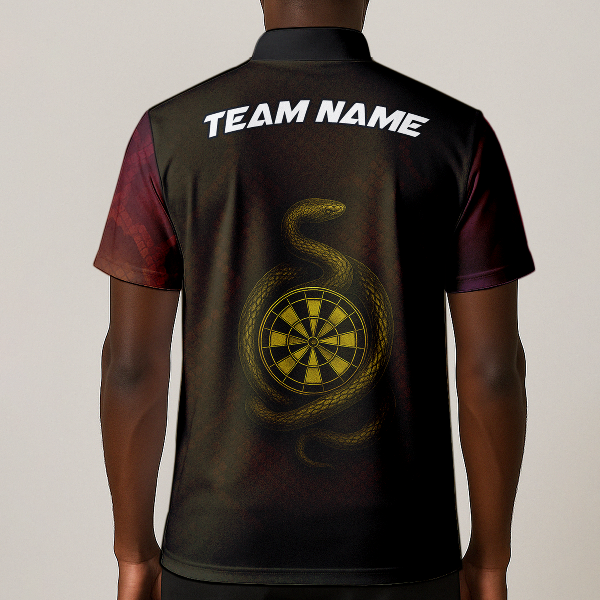 Personalized Dart Jersey Custom Snake Fire Dartboard Black Red Gold additional image 1