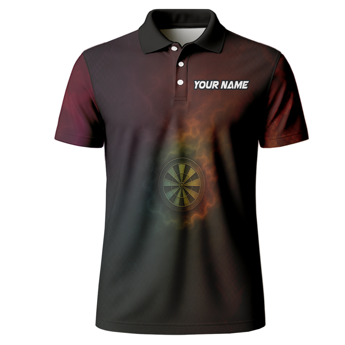 Personalized Dart Jersey Custom Snake Fire Dartboard Black Red Gold additional image 2