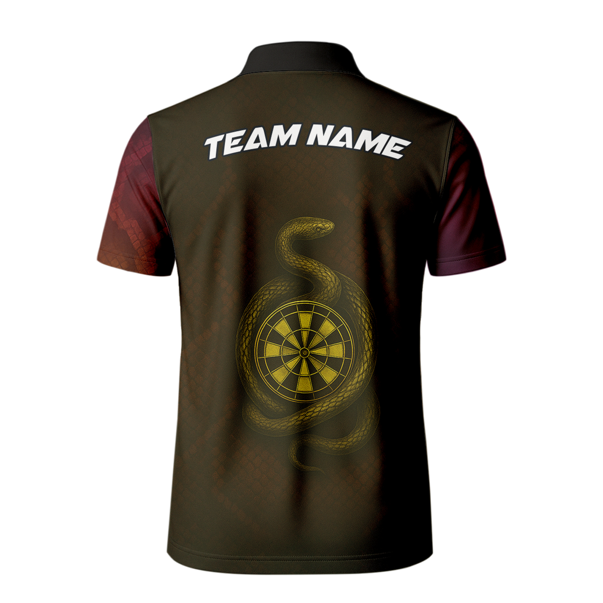 Personalized Dart Jersey Custom Snake Fire Dartboard Black Red Gold additional image 3