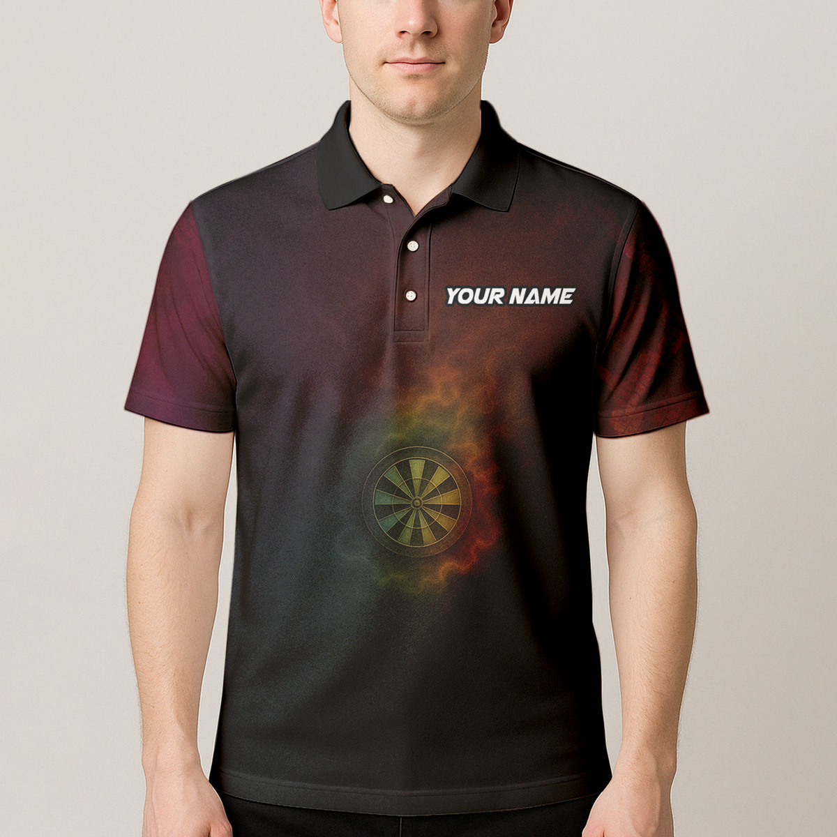 Personalized Dart Jersey Custom Snake Fire Dartboard Black Red Gold additional image 4