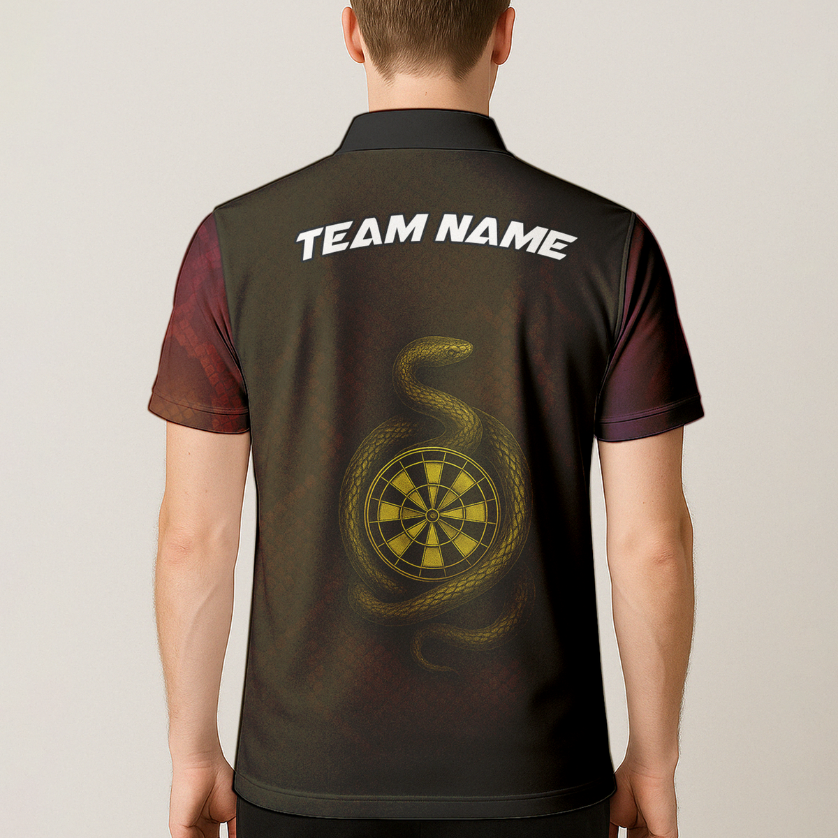 Personalized Dart Jersey Custom Snake Fire Dartboard Black Red Gold additional image 5