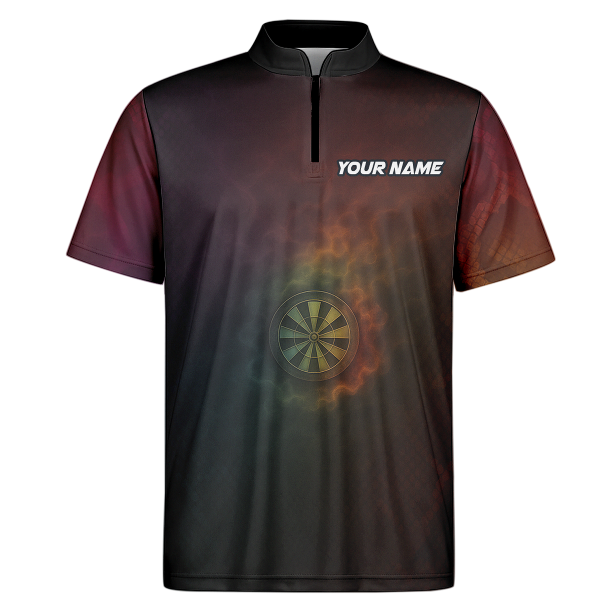 Personalized Dart Jersey Custom Snake Fire Dartboard Black Red Gold additional image 6
