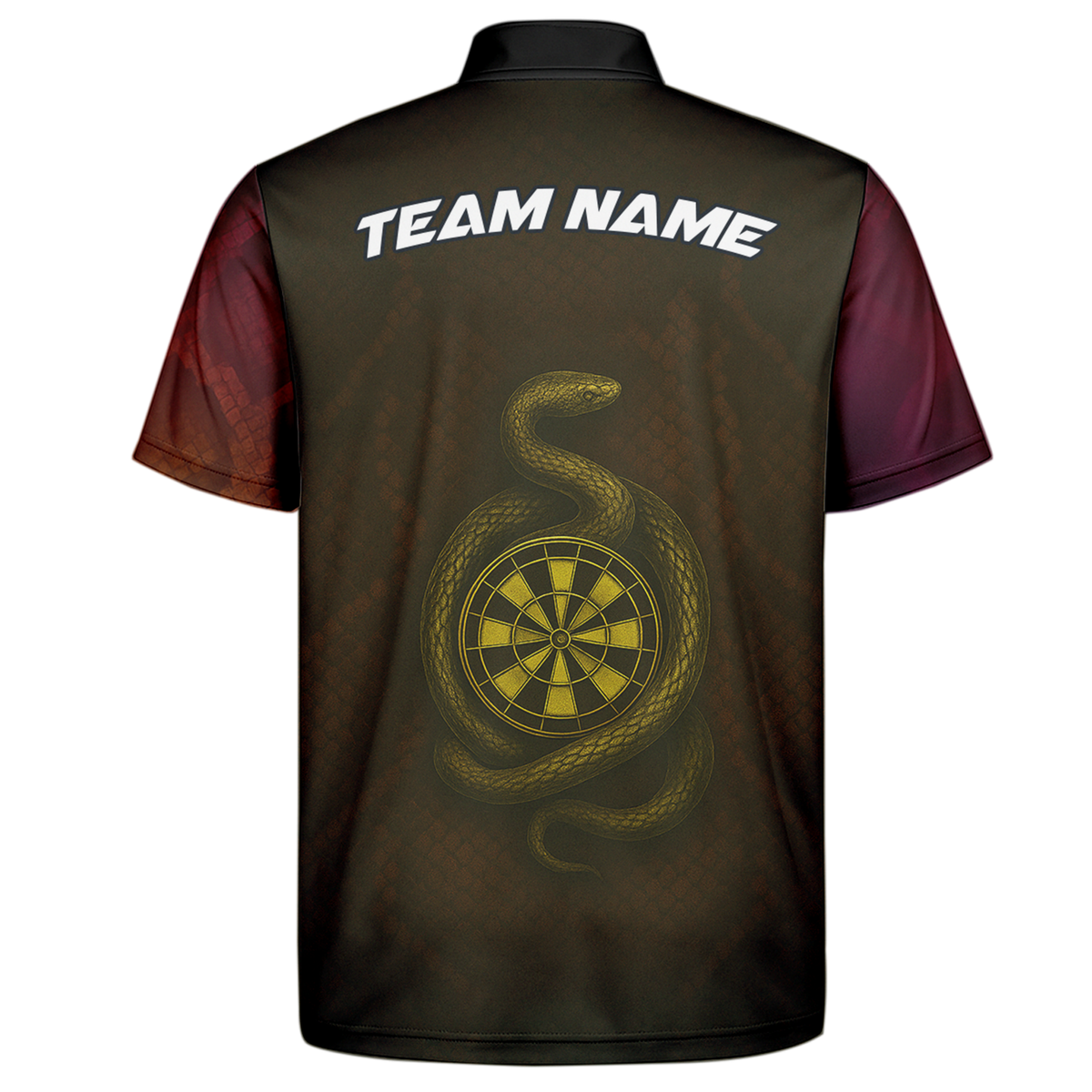 Personalized Dart Jersey Custom Snake Fire Dartboard Black Red Gold additional image 7
